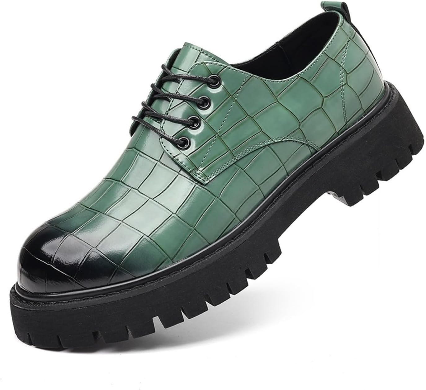 Мужские туфли на платформе с узором под крокодила, кожаные, на шнуровке, с круглым носком, противоскользящие, удобная подошва с рельефом, для официальных мероприятий, свадеб, вечеринок, бизнеса и повседневной носки Netehadi, зеленый
Мужские туфли на платформе с узором под крокодила, кожаные, на шнуровке, с круглым носком, противоскользящие, удобная подошва с рельефом, для официальных мероприятий, свадеб, вечеринок, бизнеса и повседневной носки Netehadi, зеленый