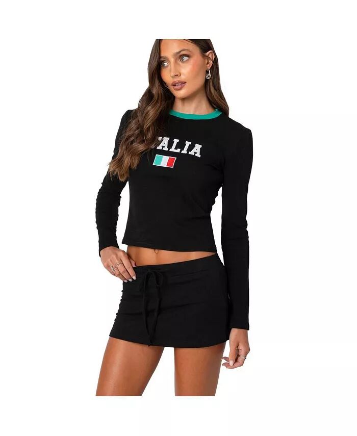 Футболка с длинным рукавом Италия Edikted, черный
Футболка с длинным рукавом Италия Edikted, черный