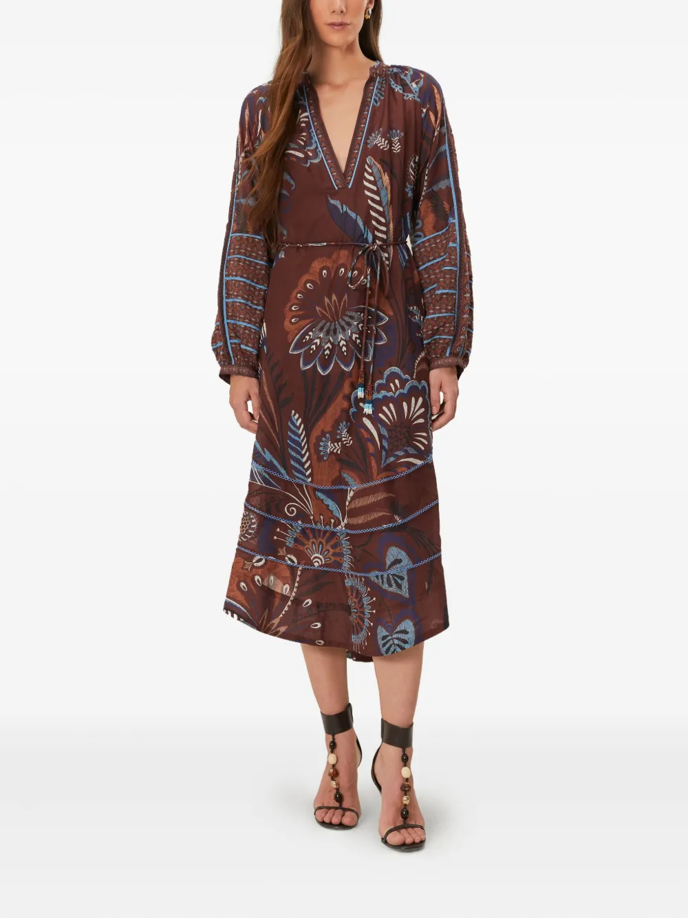 Платье миди Delicate Garden с V-образным вырезом FARM Rio, коричневый
Платье миди Delicate Garden с V-образным вырезом FARM Rio, коричневый