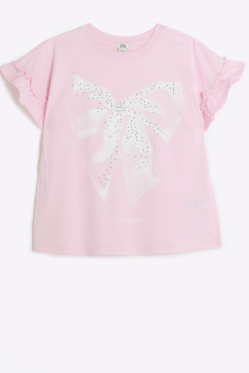 Футболка для девочек с оборками и бантом River Island, розовый
Футболка для девочек с оборками и бантом River Island, розовый