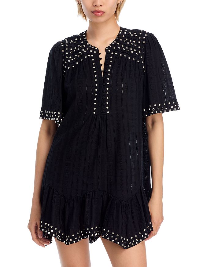 Мини-платье с декоративными заклёпками и защипами - эксклюзивная модель AQUA, черный
Мини-платье с декоративными заклёпками и защипами - эксклюзивная модель AQUA, черный