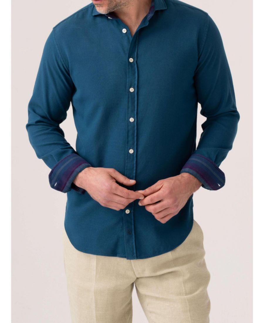 Мужская хлопковая рубашка с длинным рукавом Кикой Koy Clothing, Teal blue
Мужская хлопковая рубашка с длинным рукавом Кикой Koy Clothing, Teal blue