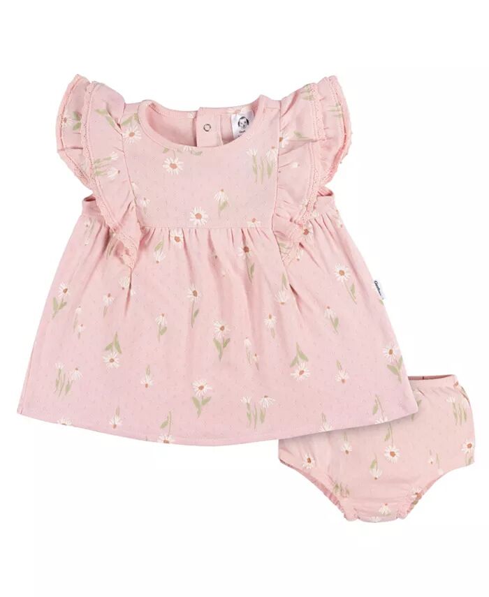 Комплект из 2 предметов: платье и подгузник для девочки Gerber, розовый 
Комплект из 2 предметов: платье и подгузник для девочки Gerber, розовый