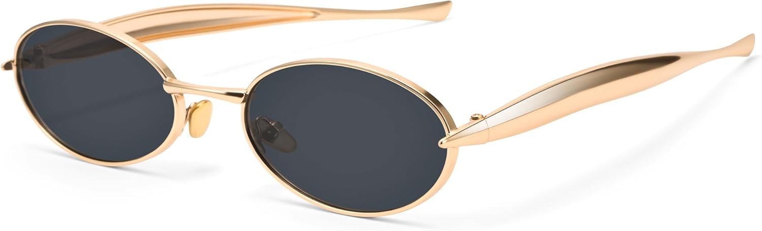 Солнцезащитные очки Hycredi Retro Oval для женщин и мужчин, модные классические металлические оправы в стиле 90-х, маленькие, с защитой от УФ-излучения UV400, стильные солнцезащитные очки 2025 года, C1 - Gold/Grey
Солнцезащитные очки Hycredi Retro Oval для женщин и мужчин, модные классические металлические оправы в стиле 90-х, маленькие, с защитой от УФ-излучения UV400, стильные солнцезащитные очки 2025 года, C1 - Gold/Grey