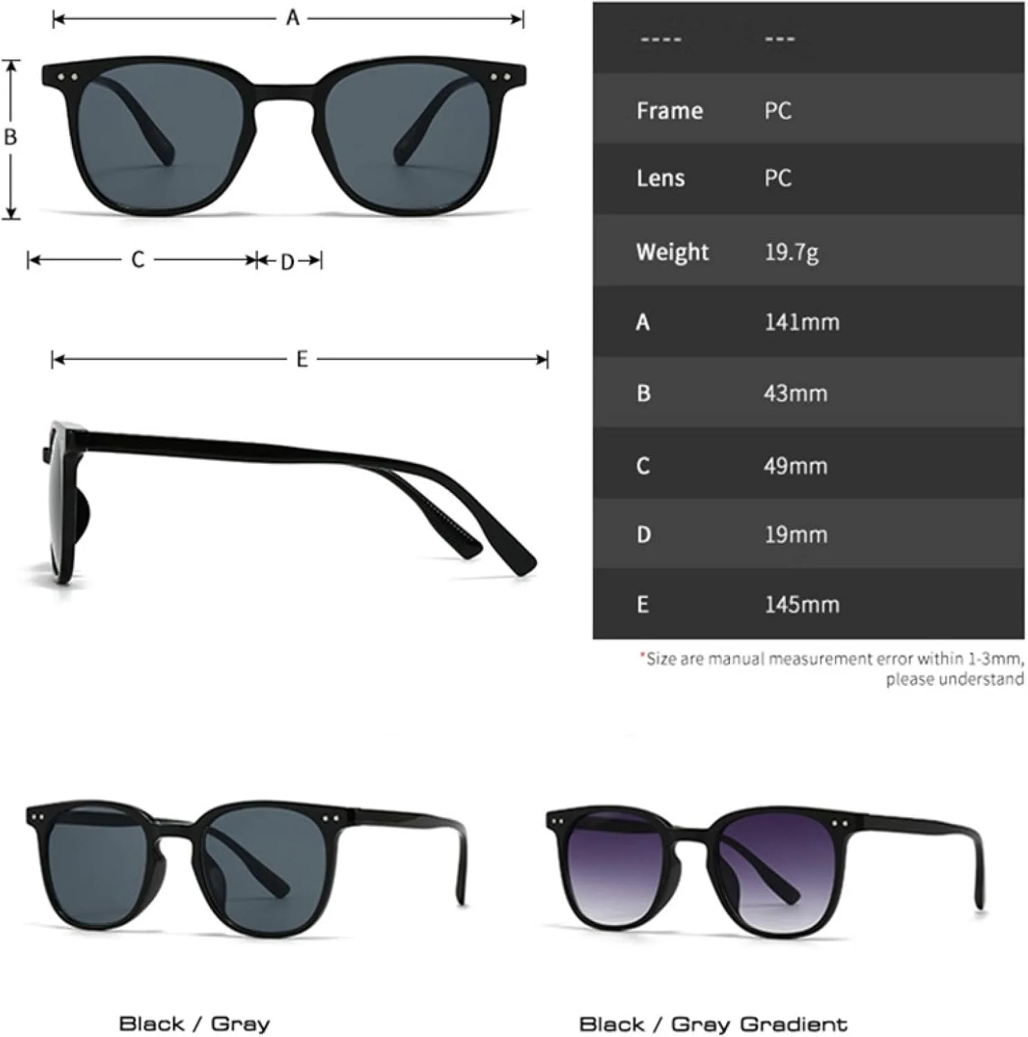 Модные солнцезащитные очки для женщин, солнцезащитные очки UV400 в стиле ретро с градиентом, мужские солнцезащитные очки с заклепками TVTBBVV, Black Gray
Модные солнцезащитные очки для женщин, солнцезащитные очки UV400 в стиле ретро с градиентом, мужские солнцезащитные очки с заклепками TVTBBVV, Black Gray