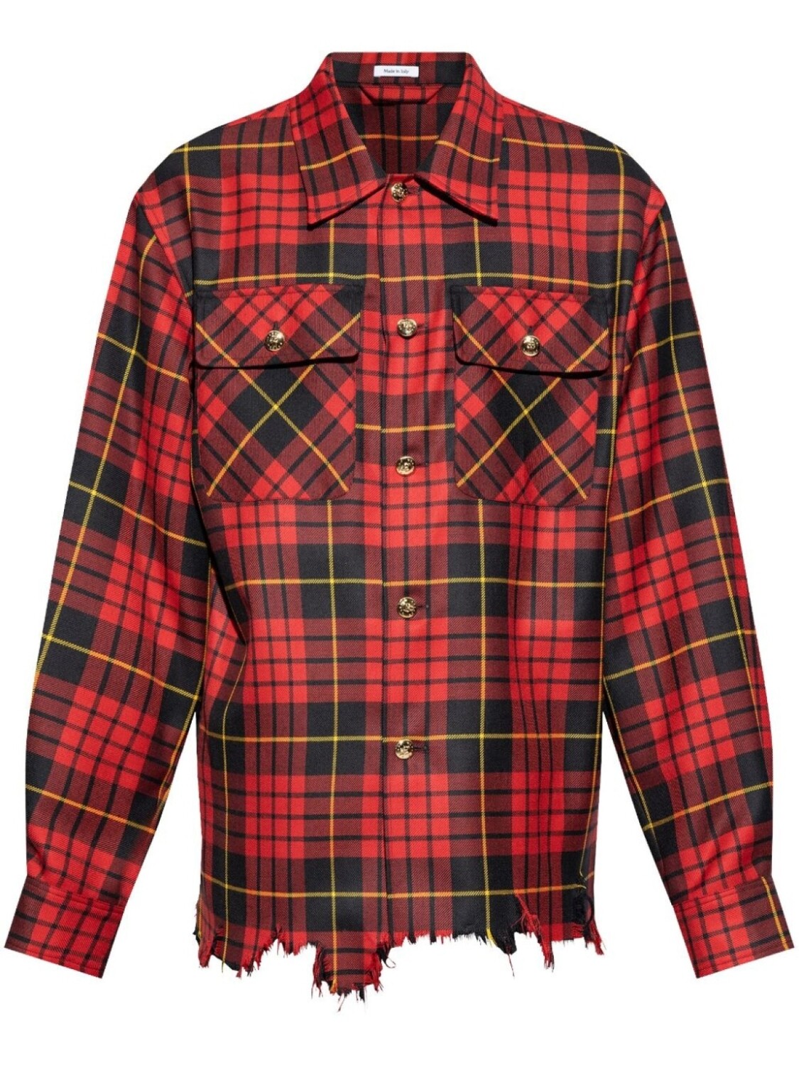 Alexander McQueen потертая рубашка в клетку «Маккуин», красный 
Alexander McQueen потертая рубашка в клетку «Маккуин», красный