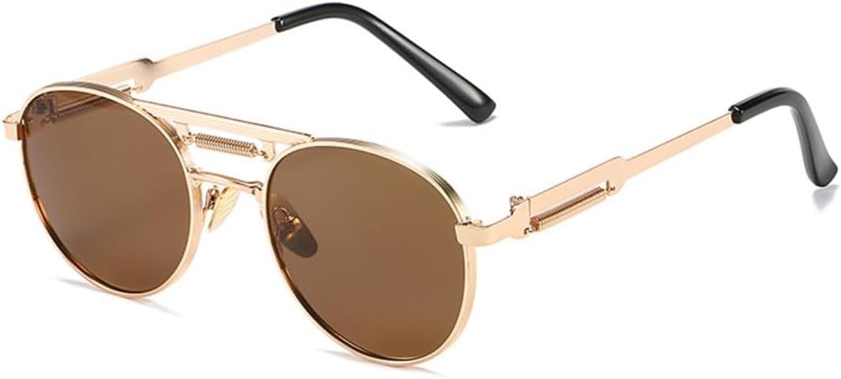 Ретро-металлические панк круглые солнцезащитные очки для женщин, прозрачные зеркальные линзы с градиентным переходом, защита от УФ-излучения UV400, солнцезащитные очки для мужчин LANGSER, Golden Tea
Ретро-металлические панк круглые солнцезащитные очки для женщин, прозрачные зеркальные линзы с градиентным переходом, защита от УФ-излучения UV400, солнцезащитные очки для мужчин LANGSER, Golden Tea