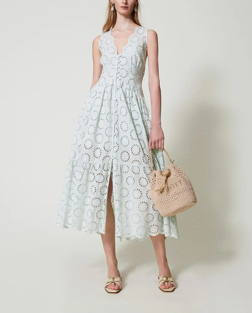 Длинное платье с английской вышивкой Twinset, зеленый
Длинное платье с английской вышивкой Twinset, зеленый