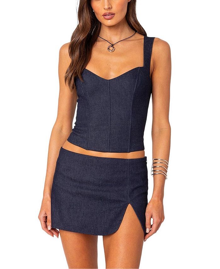 Джинсовый корсет на шнуровке Edikted Jemma, синий
Джинсовый корсет на шнуровке Edikted Jemma, синий