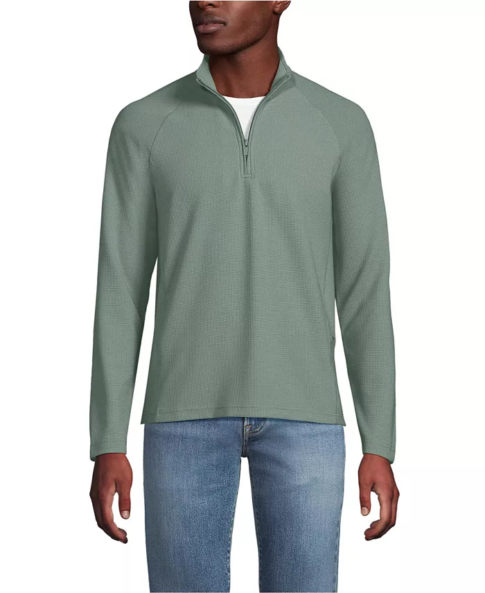 Мужская длинная рубашка с вафельной текстурой и молнией на четверть Lands' End, зеленый
Мужская длинная рубашка с вафельной текстурой и молнией на четверть Lands' End, зеленый