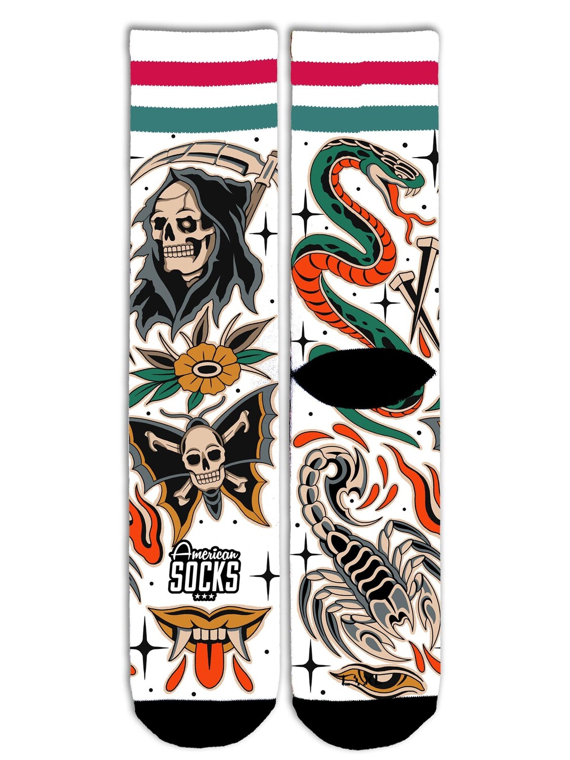 American Socks Носки 'Death proof' в белом цвете
American Socks Носки 'Death proof' в белом цвете