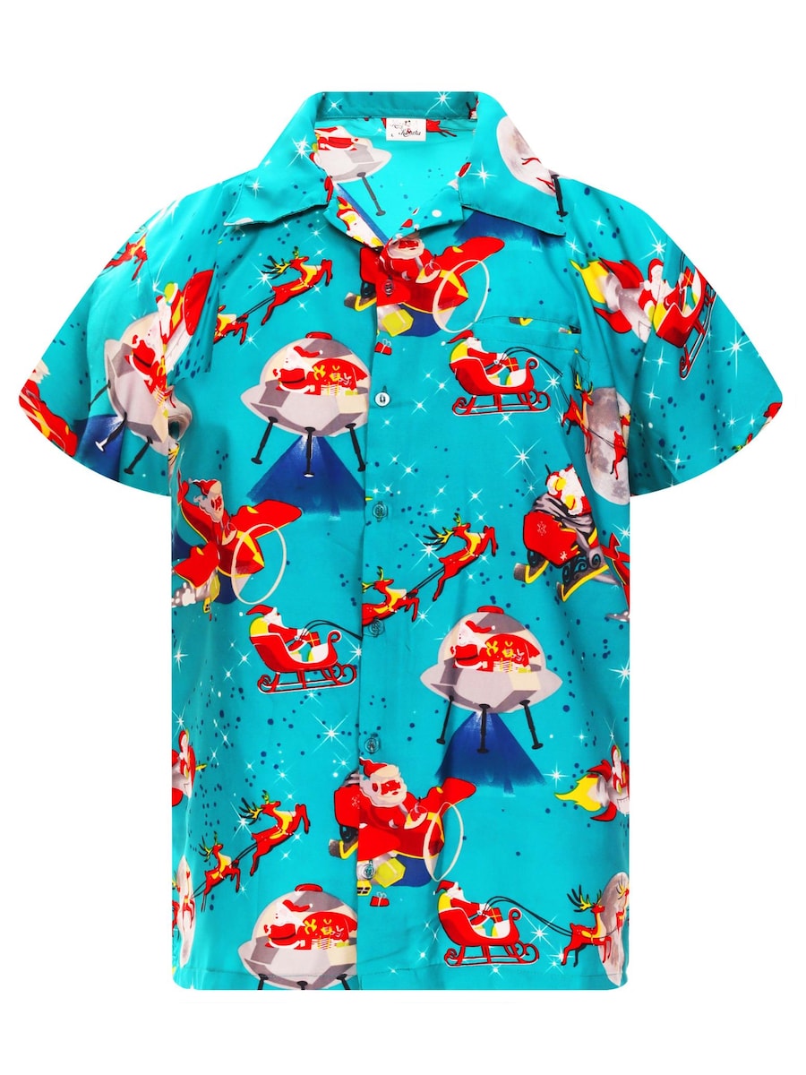 Рубашка на пуговицах классического кроя King Kameha Christmas Space Santa, бирюзовый
Рубашка на пуговицах классического кроя King Kameha Christmas Space Santa, бирюзовый