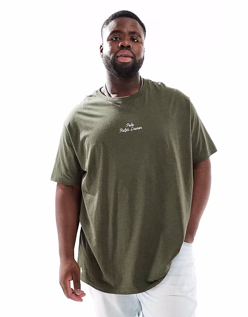 Футболка Polo Ralph Lauren Big & Tall с центральным текстовым логотипом, классический свободный крой, темно-зеленый меланжевый
Футболка Polo Ralph Lauren Big & Tall с центральным текстовым логотипом, классический свободный крой, темно-зеленый меланжевый