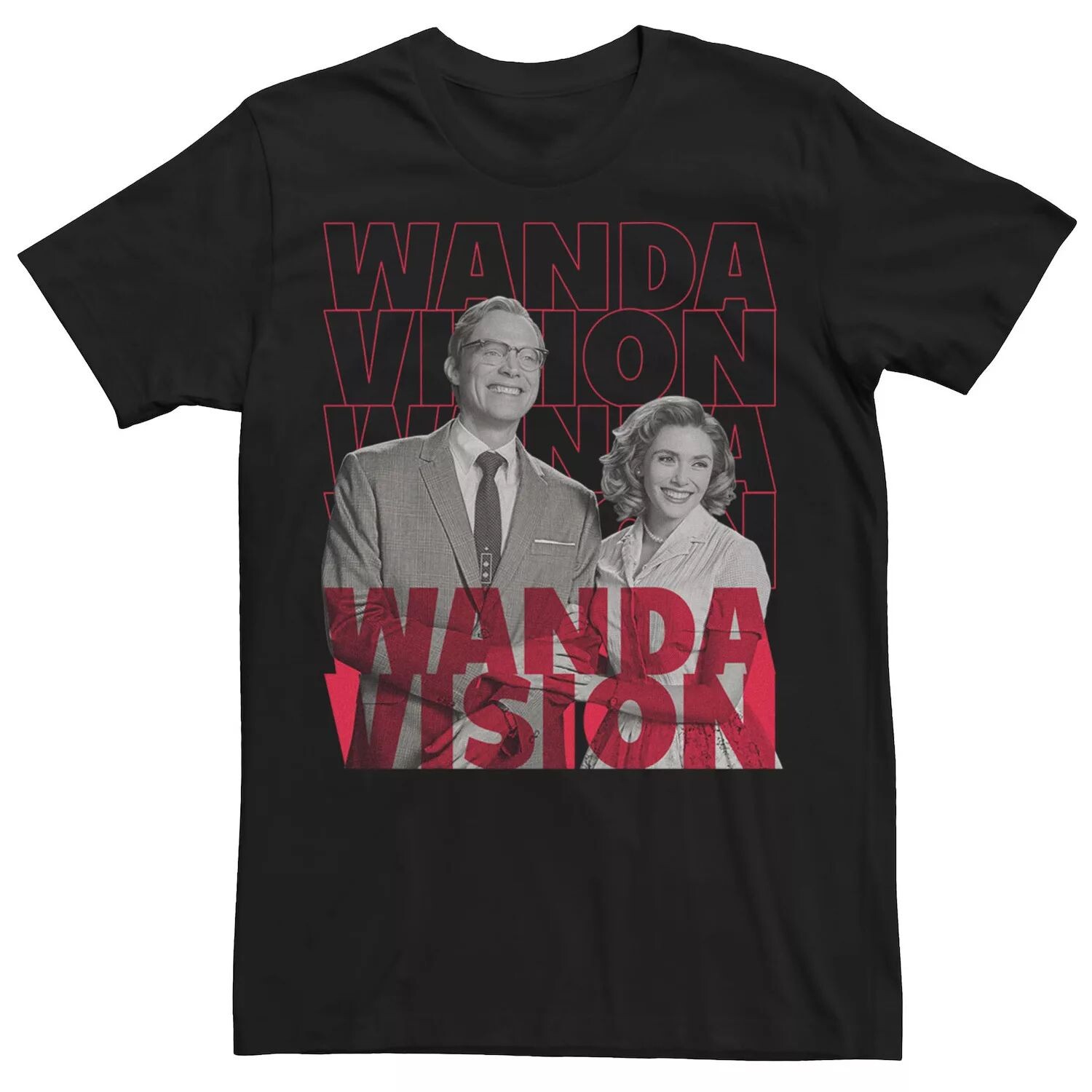 Мужская футболка с текстовым стеком и портретом Marvel WandaVision 
Мужская футболка с текстовым стеком и портретом Marvel WandaVision