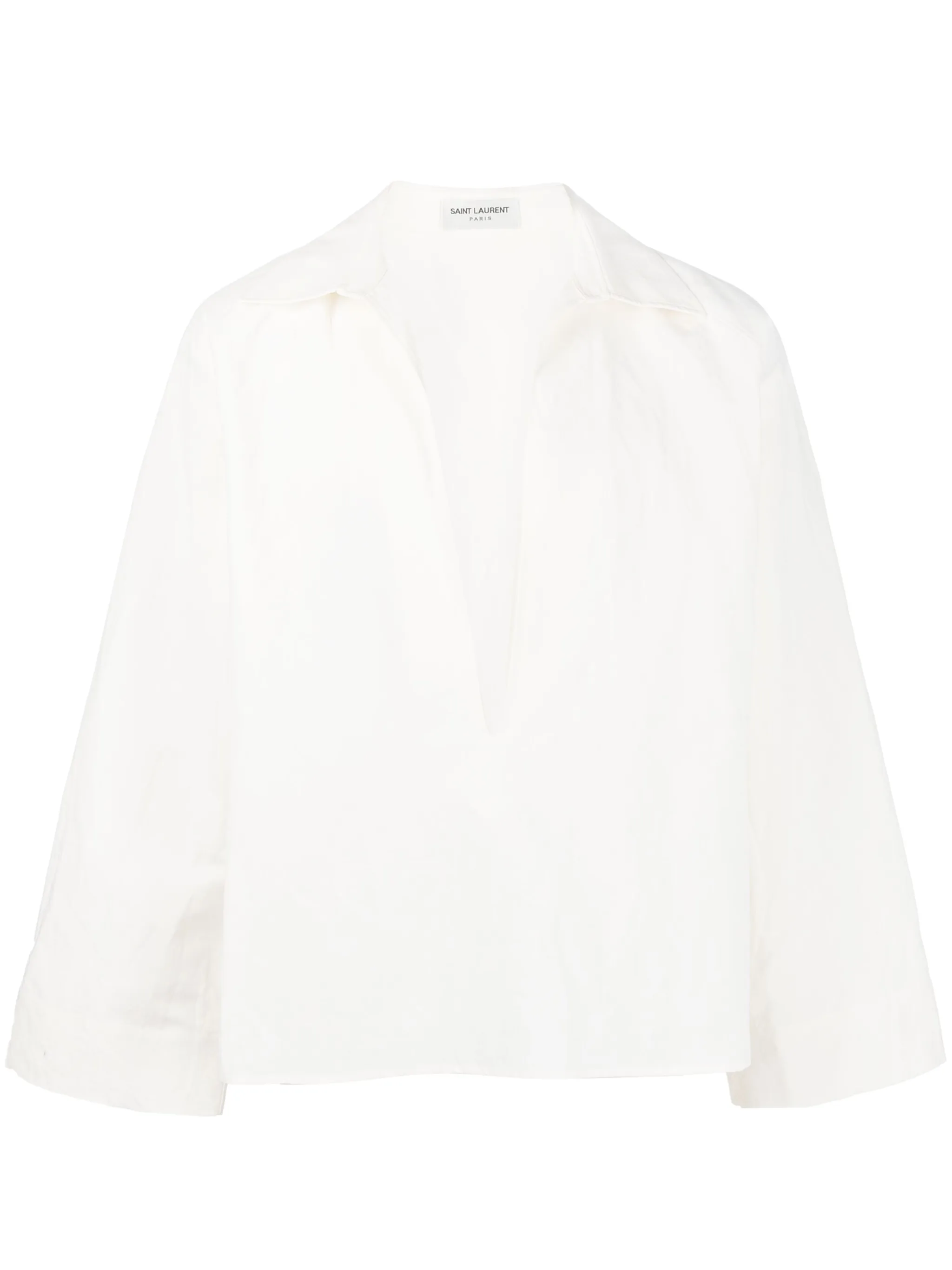 Льняная рубашка с V-образным вырезом Saint Laurent, белый
Льняная рубашка с V-образным вырезом Saint Laurent, белый