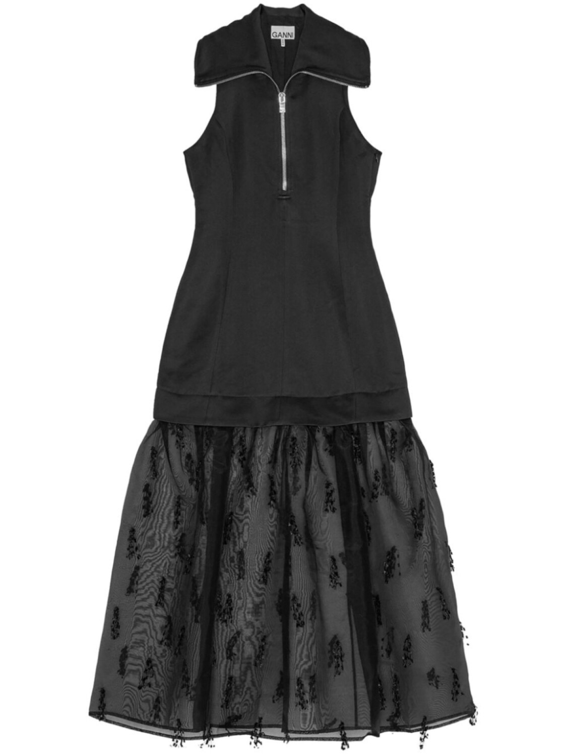 Многослойное платье миди GANNI, черный
Многослойное платье миди GANNI, черный