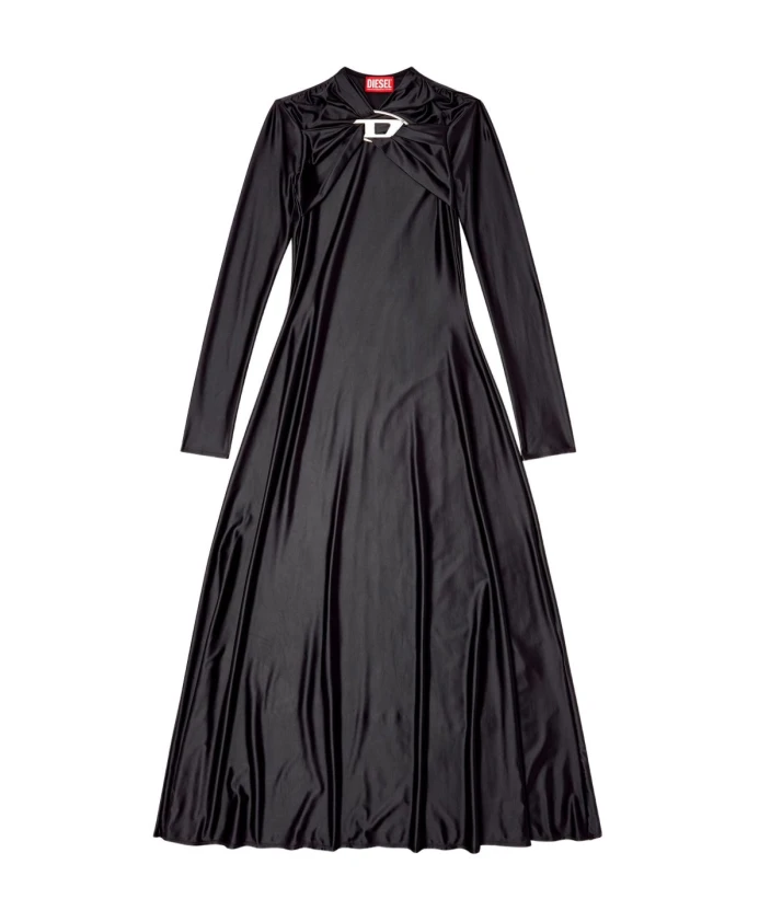 Атласное платье А-силуэта с перекрученным воротником Diesel, черный
Атласное платье А-силуэта с перекрученным воротником Diesel, черный