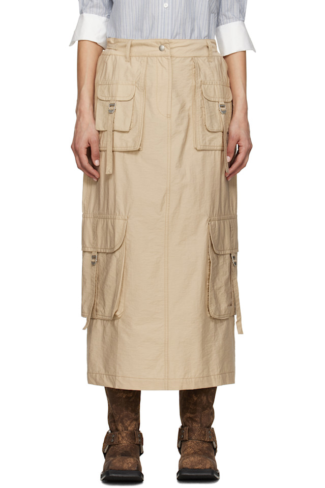 Карго-юбка макси Acne Studios, бежевый 
Карго-юбка макси Acne Studios, бежевый