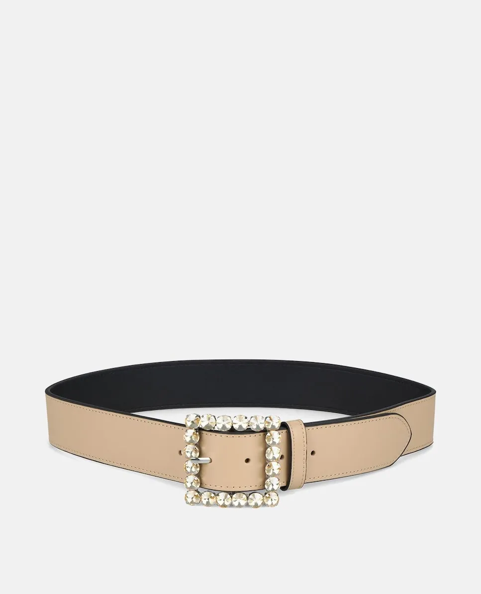 Женский кожаный ремень с квадратной пряжкой и деталями из страз Alma En Pena, бежевый
Женский кожаный ремень с квадратной пряжкой и деталями из страз Alma En Pena, бежевый