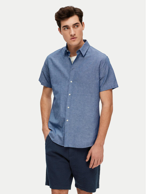 Рубашка обычного кроя New Linen 16079053 Selected Homme, синий 
Рубашка обычного кроя New Linen 16079053 Selected Homme, синий