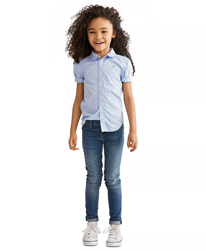 Джинсовые леггинсы для девочек Toddler и Little Girls Aubrie Polo Ralph Lauren, синий 
Джинсовые леггинсы для девочек Toddler и Little Girls Aubrie Polo Ralph Lauren, синий