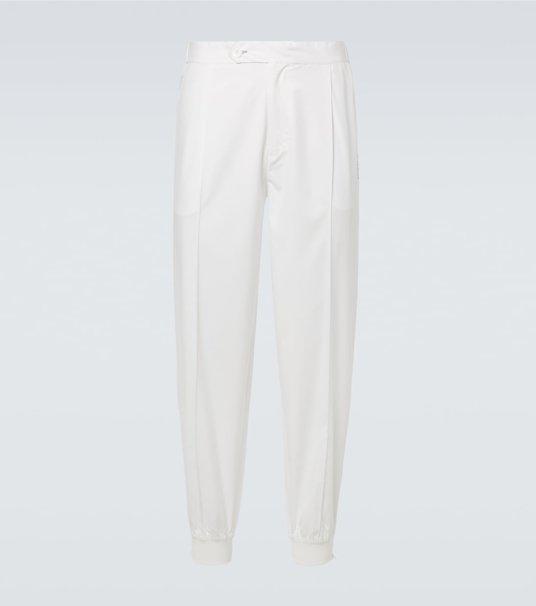 Зауженные брюки со складками Brunello Cucinelli, белый 
Зауженные брюки со складками Brunello Cucinelli, белый