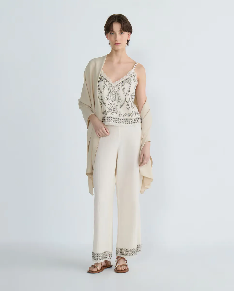 Простой шарф под лен Banarassi, бежевый
Простой шарф под лен Banarassi, бежевый