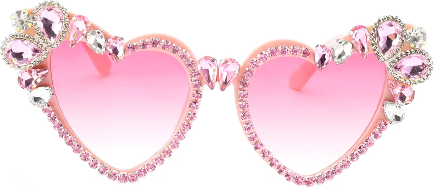 bullabulling Винтажные солнцезащитные очки в форме сердца со стразами для женщин, блестящие бриллиантовые очки для вечеринок, хрустальные линзы с градиентом, Pink
bullabulling Винтажные солнцезащитные очки в форме сердца со стразами для женщин, блестящие бриллиантовые очки для вечеринок, хрустальные линзы с градиентом, Pink