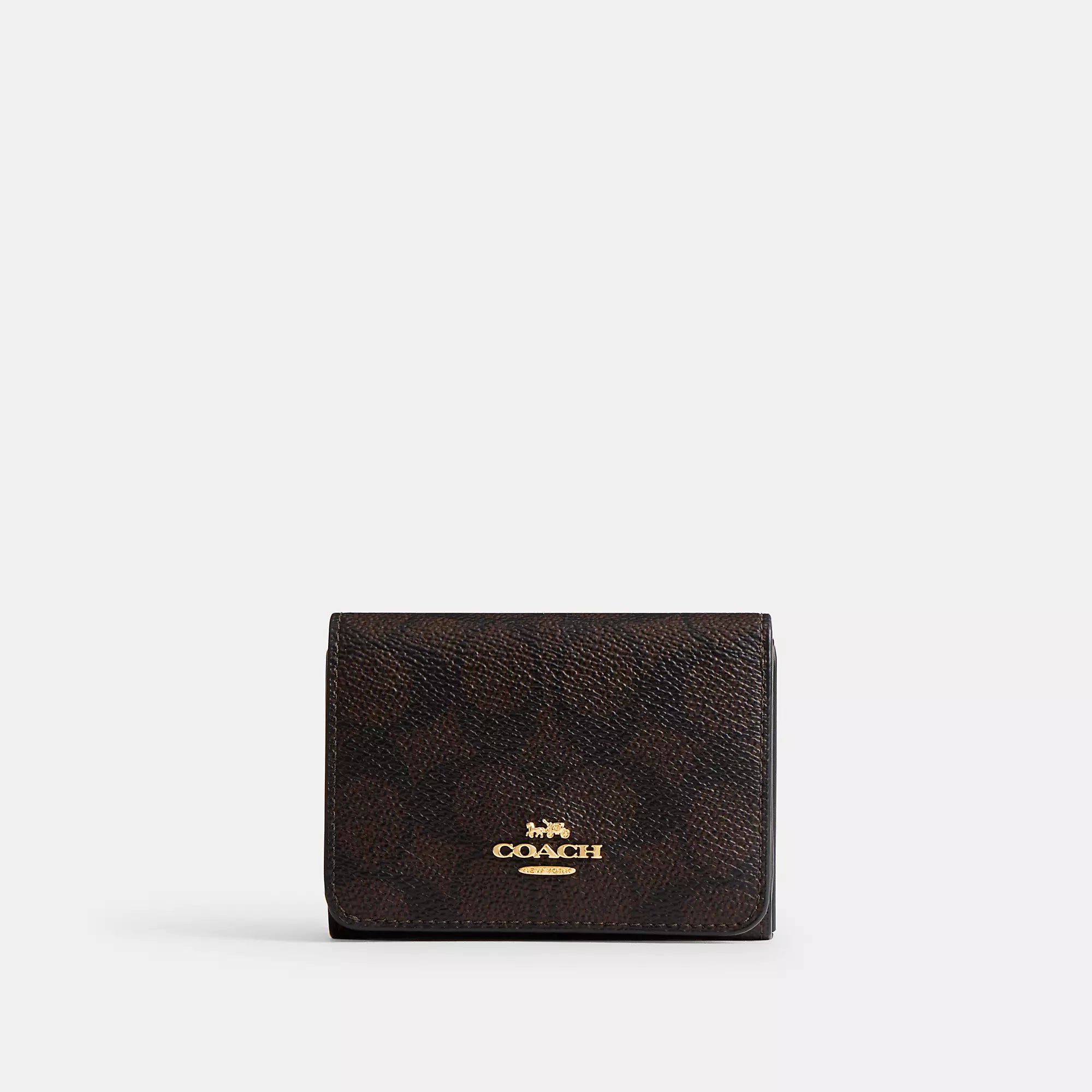 Кошелек-держатель для карт Coach Outlet в заблокированном фирменном холсте, цвет gold/walnut/tan
Кошелек-держатель для карт Coach Outlet в заблокированном фирменном холсте, цвет gold/walnut/tan