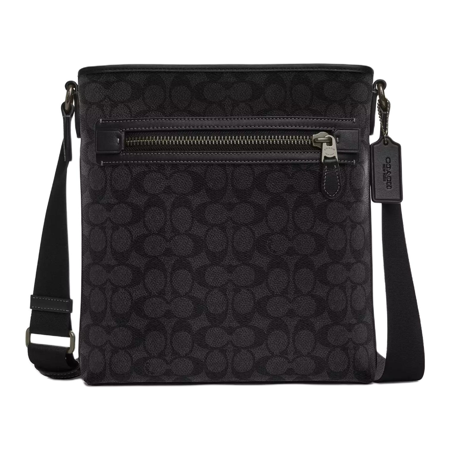 Жаккардовая сумка через плечо среднего размера с кожаной вставкой на плечевом ремне мужская антрацитово-черная COACH
Жаккардовая сумка через плечо среднего размера с кожаной вставкой на плечевом ремне мужская антрацитово-черная COACH