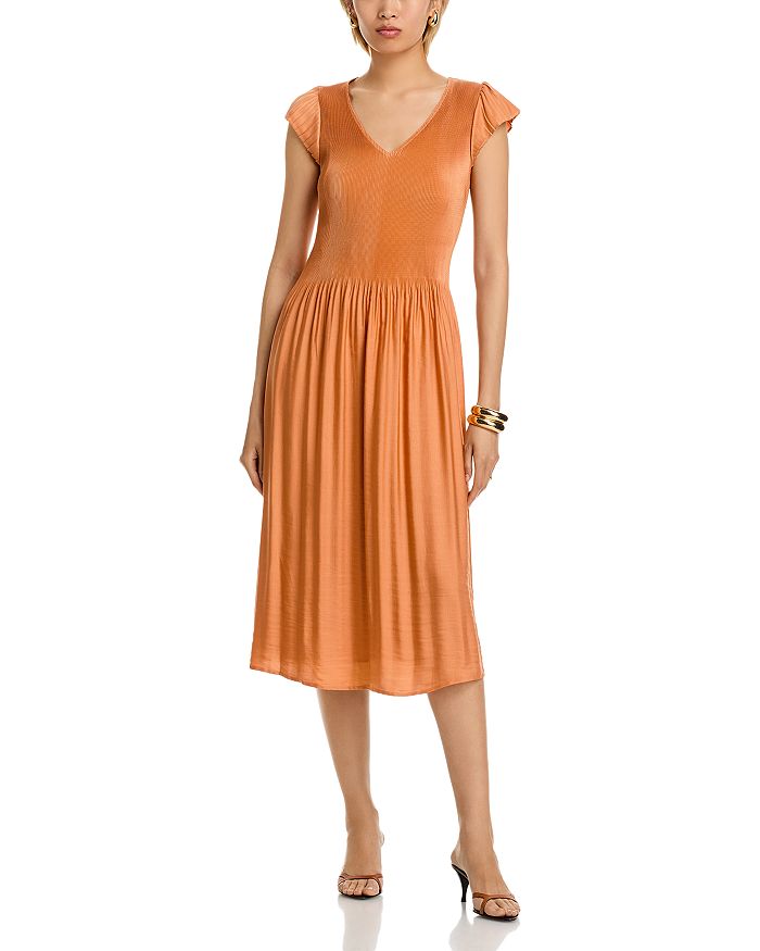 Платье миди с рукавами-крылышками T Tahari, оранжевый
Платье миди с рукавами-крылышками T Tahari, оранжевый