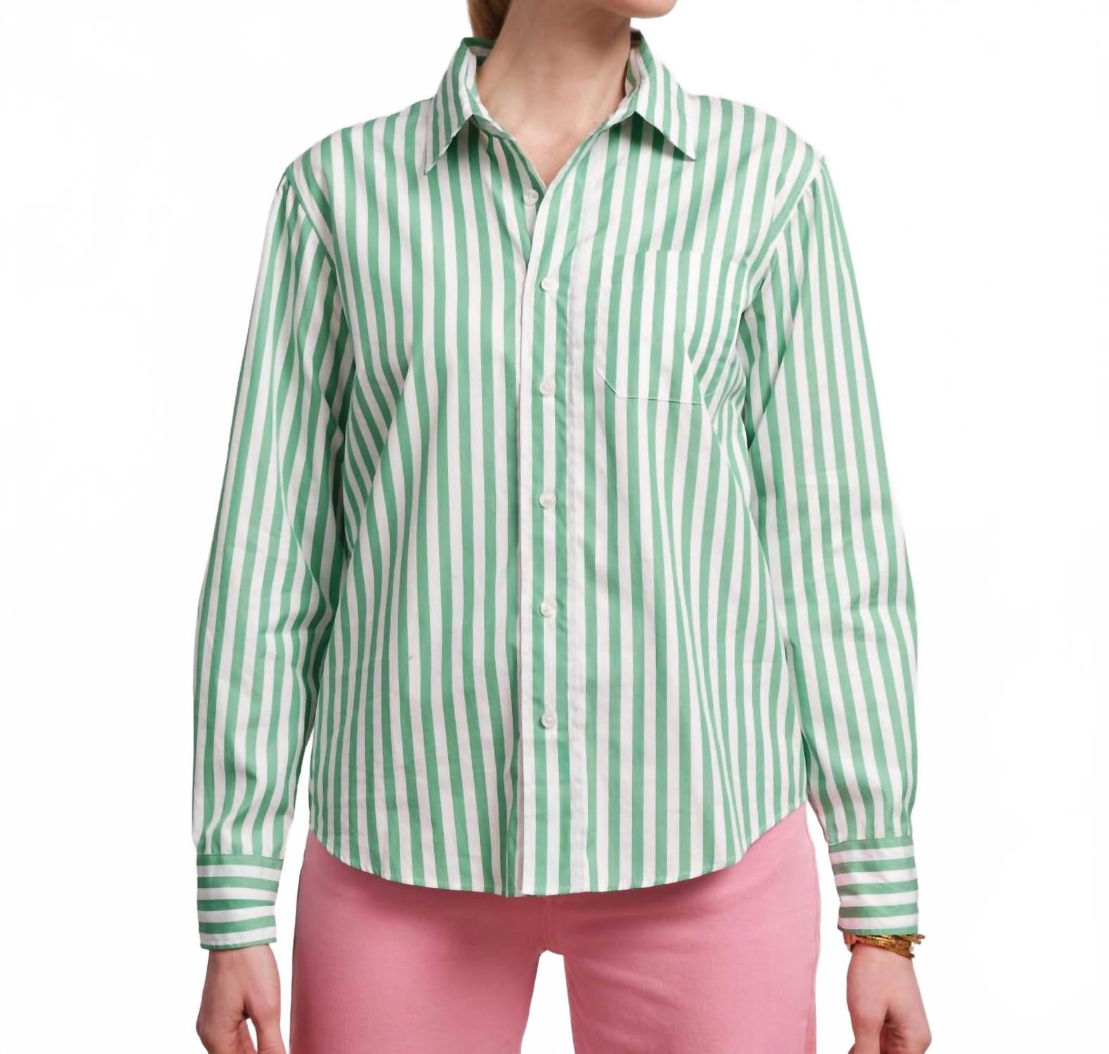 Идеальная рубашка в зеленую полоску Frances Valentine
Идеальная рубашка в зеленую полоску Frances Valentine