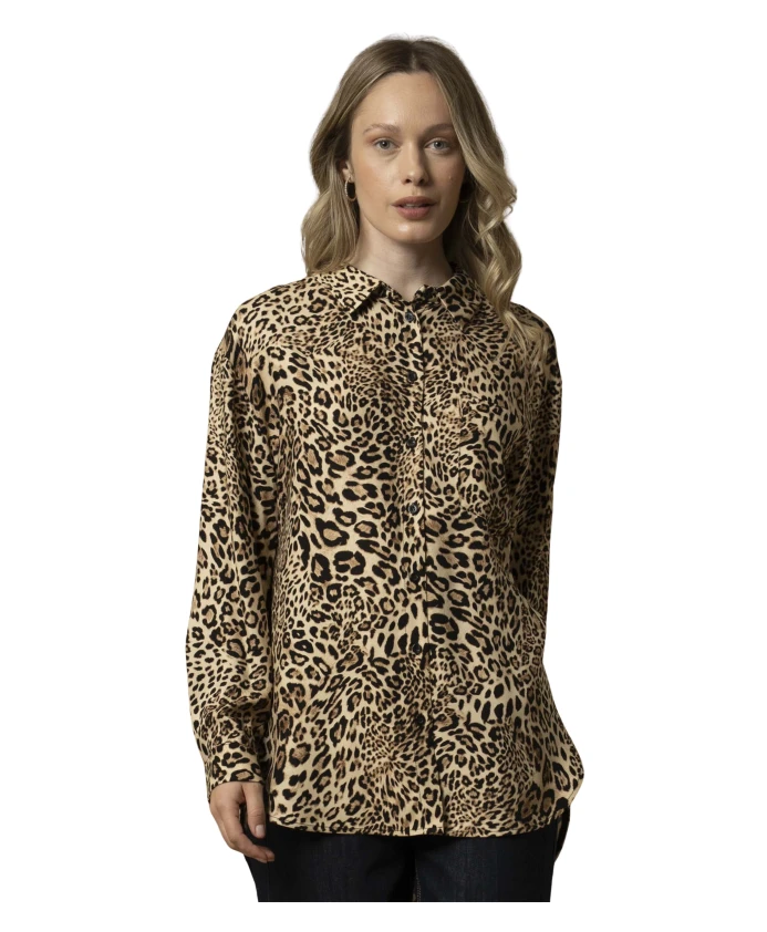 Рубашка с длинными рукавами и леопардовым принтом Kocca, коричневый
Рубашка с длинными рукавами и леопардовым принтом Kocca, коричневый