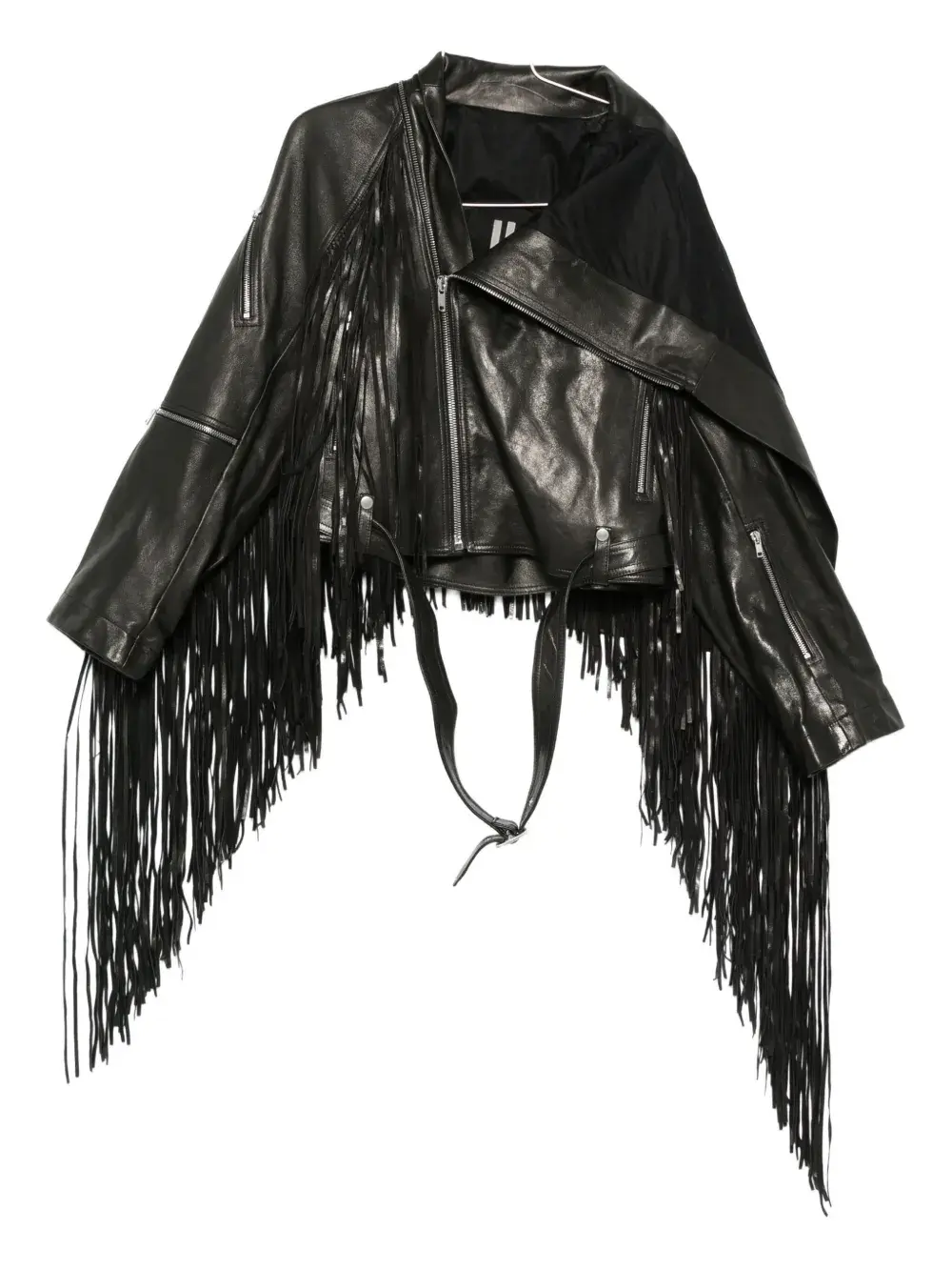 Кожаная куртка с бахромой Rick Owens, черный
Кожаная куртка с бахромой Rick Owens, черный