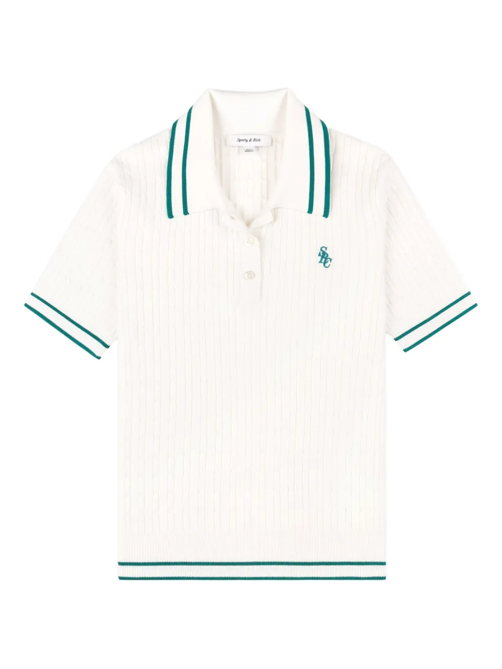 Рубашка поло фактурной вязки Sporty & Rich, белый
Рубашка поло фактурной вязки Sporty & Rich, белый