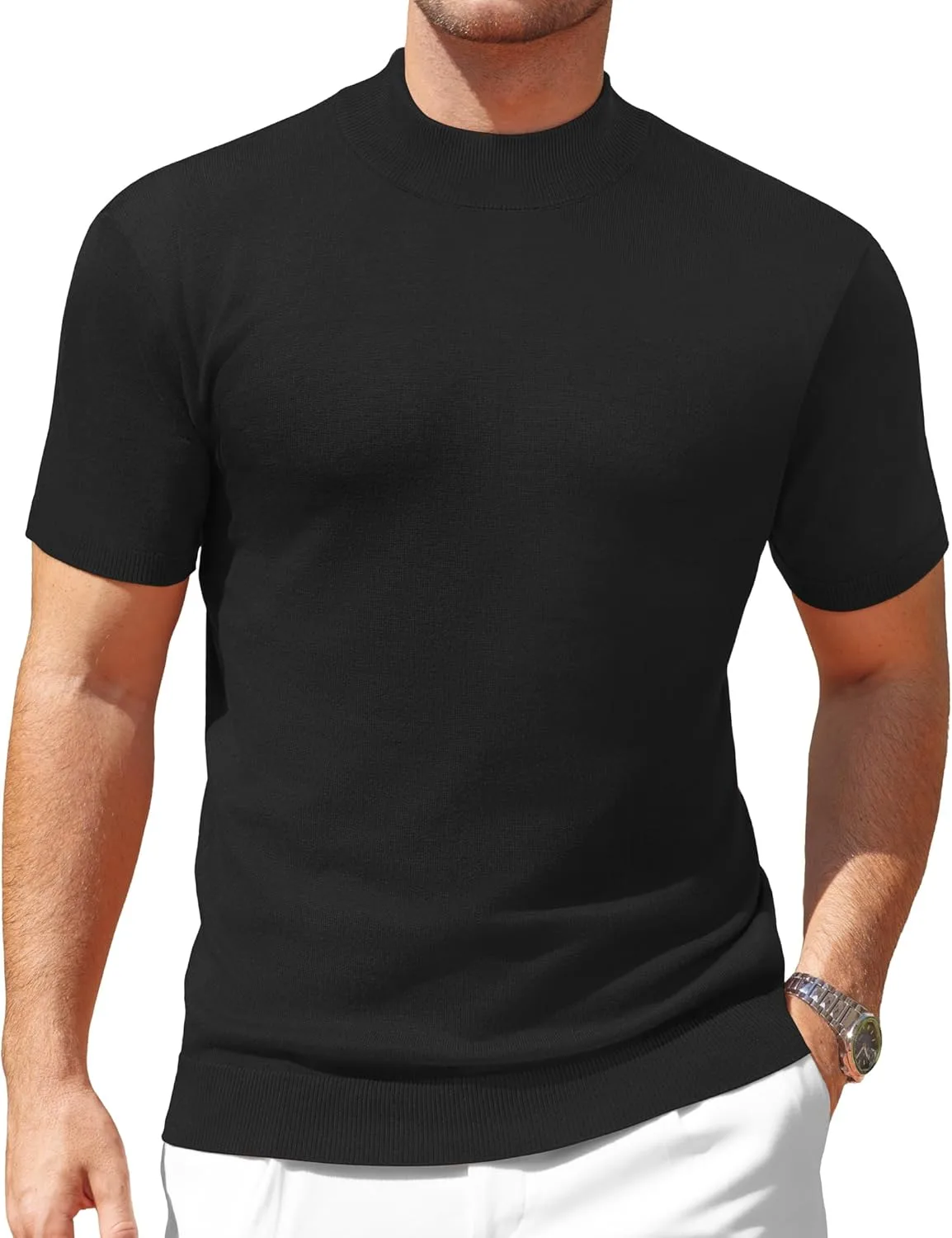 Мужской свитер с коротким рукавом и воротником-стойкой Vssjavun
Мужской свитер с коротким рукавом и воротником-стойкой Vssjavun