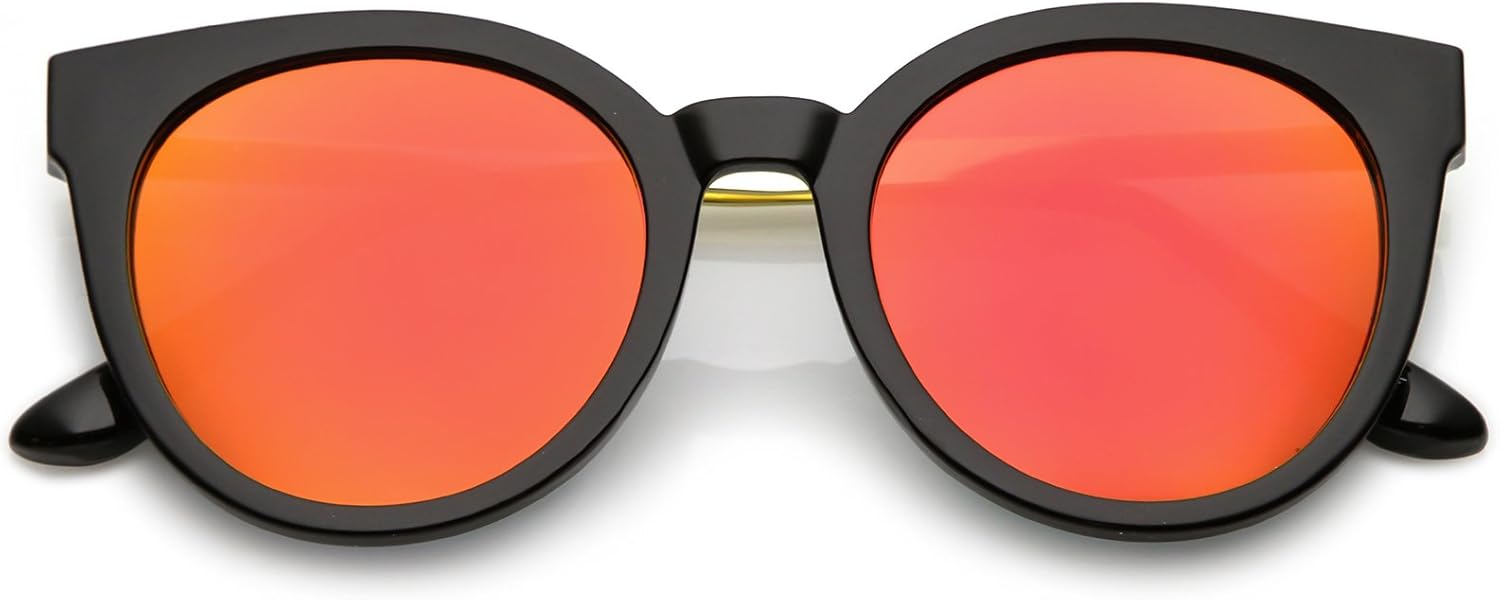 zeroUV - Классические солнцезащитные очки в оправе из рога с круглыми зеркальными линзами и плоскими линзами в форме «кошачьего глаза», диаметр линз 53 мм, Black Gold / Red Mirror
zeroUV - Классические солнцезащитные очки в оправе из рога с круглыми зеркальными линзами и плоскими линзами в форме «кошачьего глаза», диаметр линз 53 мм, Black Gold / Red Mirror