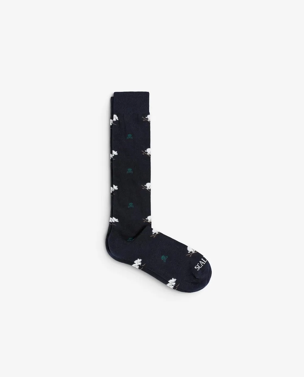 Мужские носки с высоким голенищем с принтом Scalpers, темно-синий
Мужские носки с высоким голенищем с принтом Scalpers, темно-синий