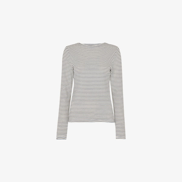 Футболка Whistles из стрейч-хлопка полосатая удлиненная, бежевый
Футболка Whistles из стрейч-хлопка полосатая удлиненная, бежевый