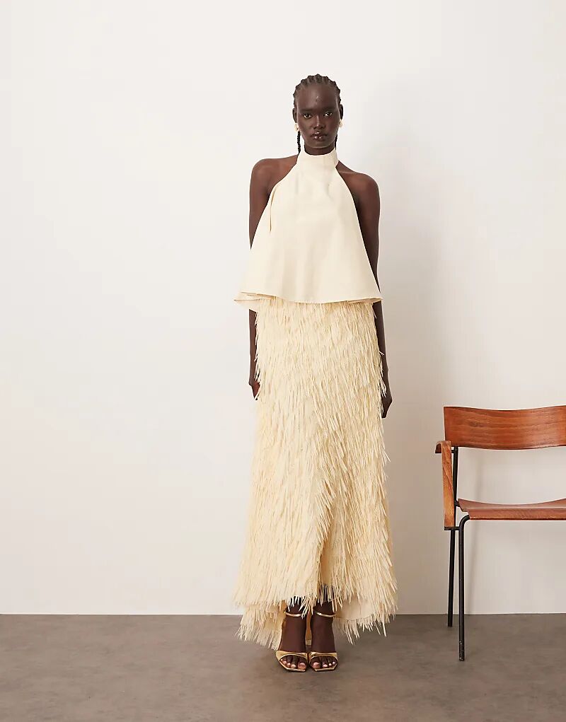 Платье макси ARRANGE с бретельками через шею и трапециевидной юбкой в зимнем белом цвете
Платье макси ARRANGE с бретельками через шею и трапециевидной юбкой в зимнем белом цвете