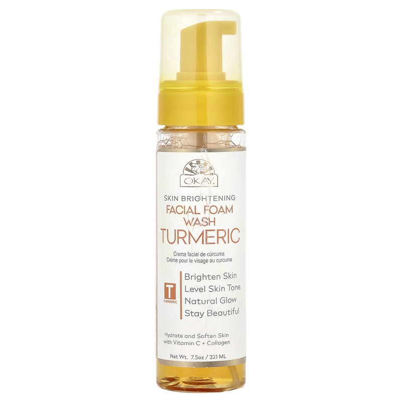Okay Pure Naturals, Осветление кожи, пенка для умывания, куркума, 221 мл (7,5 унции)
Okay Pure Naturals, Осветление кожи, пенка для умывания, куркума, 221 мл (7,5 унции)
