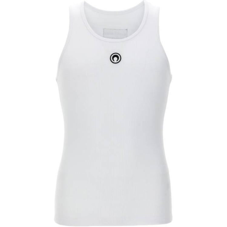 Футболка с вышитым логотипом Moon в рубчик Marine Serre, белая
Футболка с вышитым логотипом Moon в рубчик Marine Serre, белая