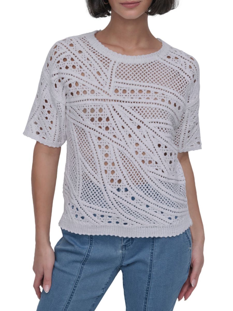 Свитер открытой вязки DKNY, белый
Свитер открытой вязки DKNY, белый