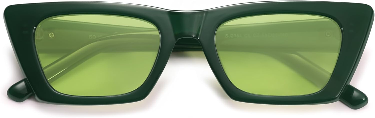 SOJOS Модные прямоугольные поляризованные солнцезащитные очки «кошачий глаз» для женщин и мужчин, ретро, маленькие узкие солнцезащитные очки с плоской верхней частью SJ2354, Green/Green Tint
SOJOS Модные прямоугольные поляризованные солнцезащитные очки «кошачий глаз» для женщин и мужчин, ретро, маленькие узкие солнцезащитные очки с плоской верхней частью SJ2354, Green/Green Tint