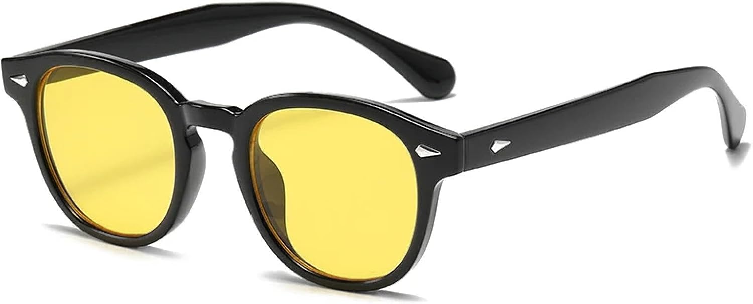 Солнцезащитные очки с защитой от УФ-излучения UV400 | Круглые цветные линзы с заклепками | Для женщин и мужчин, для занятий спортом на открытом воздухе и вождения DSVIGF, Black Yellow
Солнцезащитные очки с защитой от УФ-излучения UV400 | Круглые цветные линзы с заклепками | Для женщин и мужчин, для занятий спортом на открытом воздухе и вождения DSVIGF, Black Yellow