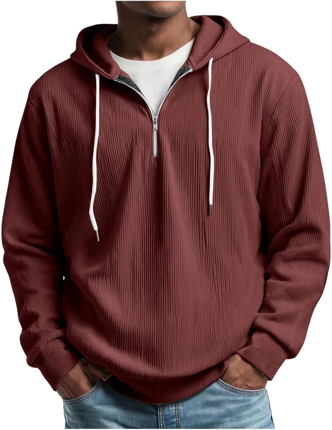 Мужская худи на четверть молнии с длинными рукавами и шнурком
Мужская худи на четверть молнии с длинными рукавами и шнурком