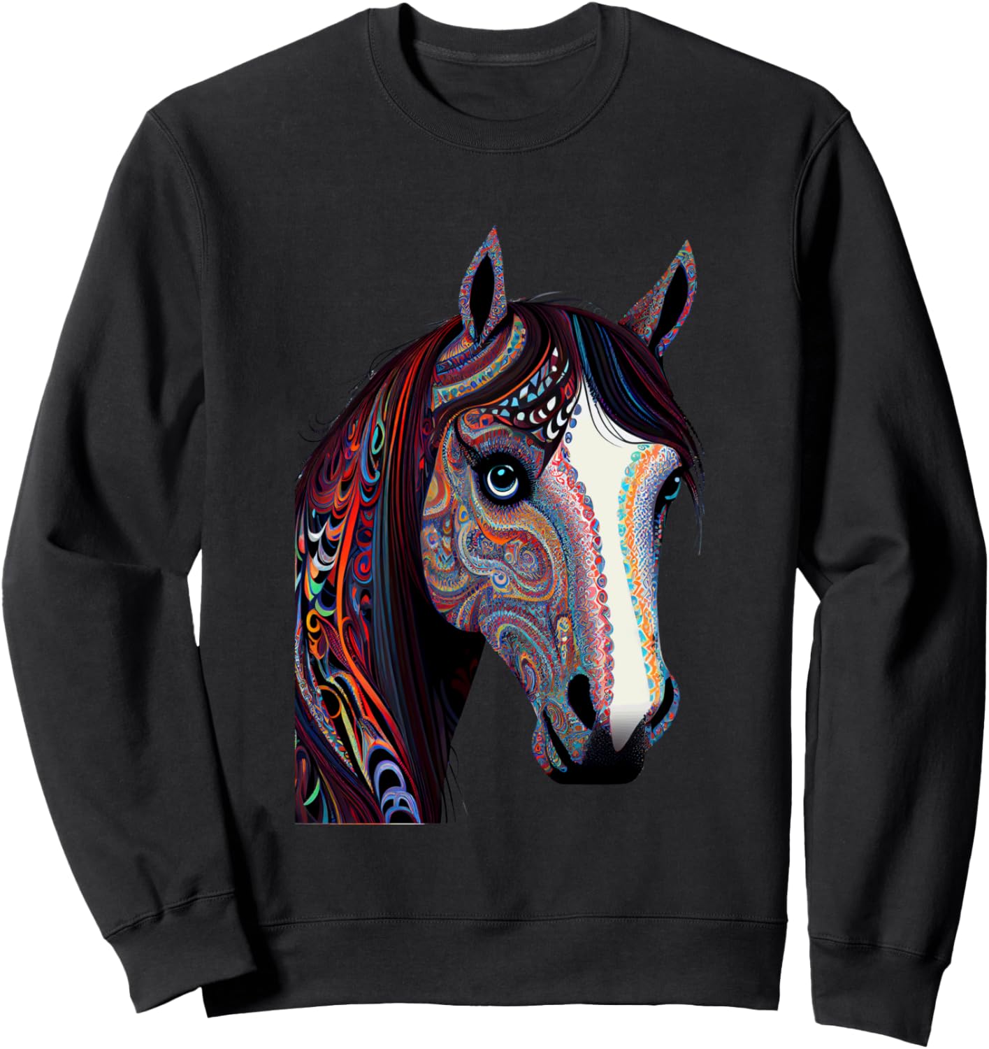 Красочный рисунок головы лошади в стиле пейсли. Толстовка Vibrant Abstract Horse Equestrian Art, черный
Красочный рисунок головы лошади в стиле пейсли. Толстовка Vibrant Abstract Horse Equestrian Art, черный