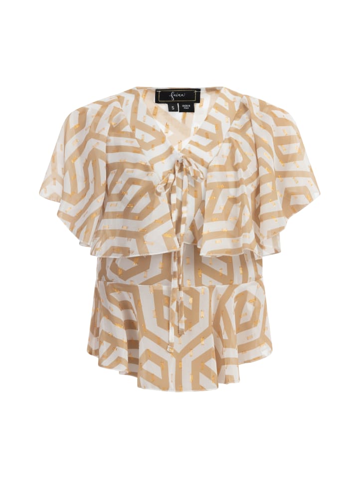 Женская блузка бежево-белого цвета faina
Женская блузка бежево-белого цвета faina