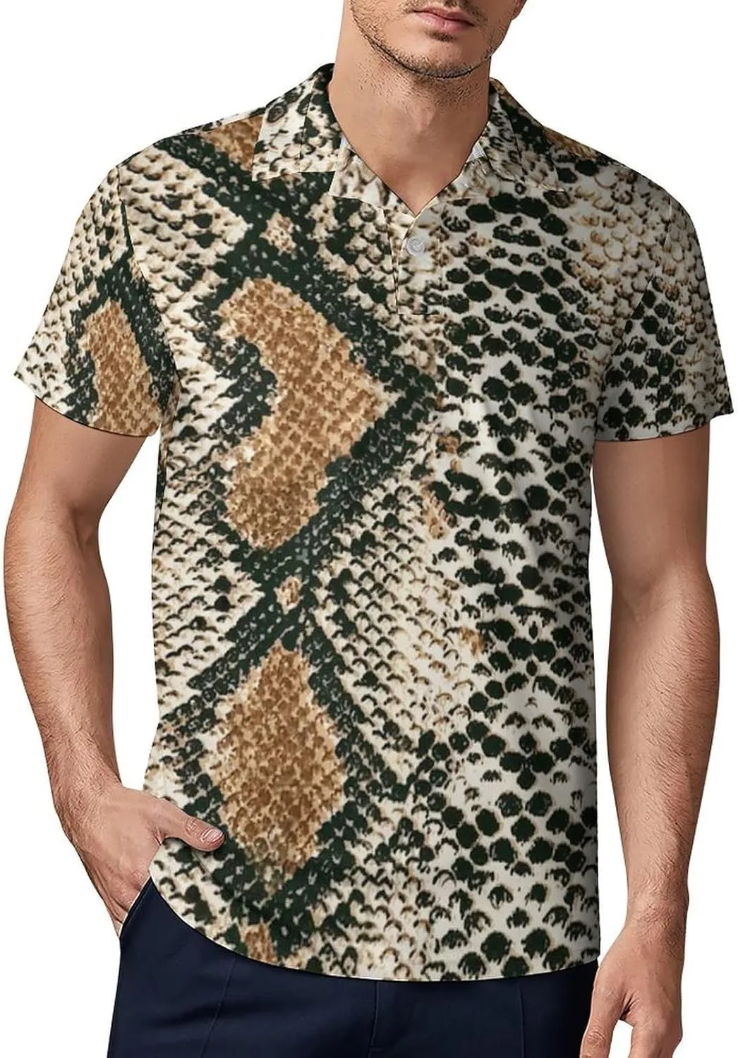 Футболка с принтом под змеиную кожу
Футболка с принтом под змеиную кожу