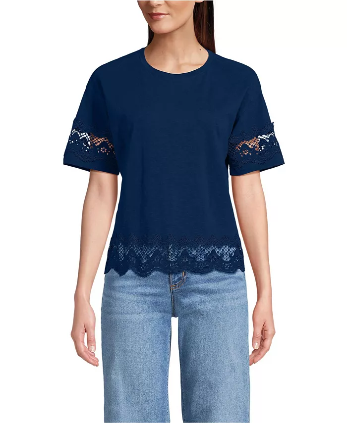 Женская футболка с короткими рукавами и узором «кастрюля» Lands' End, синий
Женская футболка с короткими рукавами и узором «кастрюля» Lands' End, синий